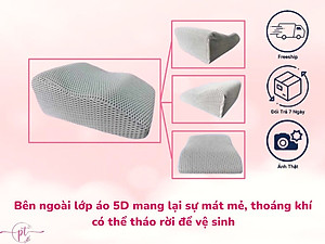 Gối Chống Giãn Tĩnh Mạch Kê Cao Chân Giúp Giảm Tê Buốt, Phù Nề Chân Và Vọp Bẻ Tặng Kèm Áo Vải Lưới 5D Thoáng Mát Được Bọc Sẵng