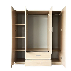 Tủ nhựa 4 cánh 2 ngăn kéo Jang Mi (màu tự nhiên)