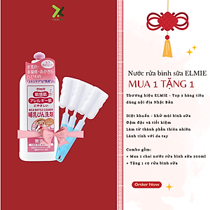 Nước rửa bình sữa Elmie Nhật Bản cho bé dưới 1 tuổi - 300ml