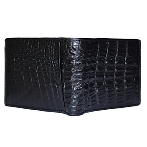 Ví Nam Da Cá Sấu Huy Hoàng HT2219 (12.5 x 10 cm) - Đen