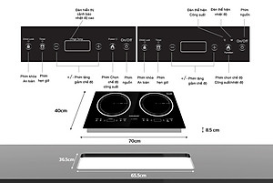 Bếp Âm Từ Đôi Sunhouse SHB9003-EC (70 cm) - Hàng Chính Hãng