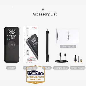 Bơm Lốp Ô Tô - Xe Máy Mini Không Dây CARSUN C3106, Pin Sạc 4000mAh, Áp Suất 150PSI, Có Đèn LED Chiếu Sáng, Đèn Cảnh Báo, Kiêm Sạc Dự Phòng Cao Cấp