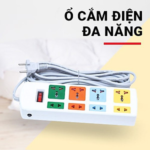 Ổ cắm điện đa năng Honjianda HJD-0448B -13A dây 3 mét hàng chính hãng màu ngẫu nhiên