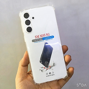 Ốp lưng và cường lực cho Samsung Galaxy M55 5G - Loại trong suốt chống sốc 4 góc ( hàng chính hãng)