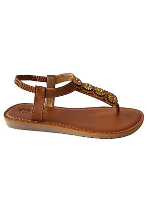 Giày sandal nữ xỏ ngón da bò thật BIGGBEN cao cấp SDN72
