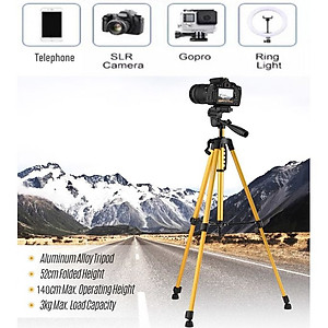Chân giá đỡ máy chụp ảnh/ quay phim Tripod 3366 + Giá đỡ điện thoại - Hàng chính hãng