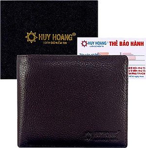 Ví Nam Da Bò Cao Cấp Huy Hoàng HT2115 (12.5 x 10 cm) - Nâu
