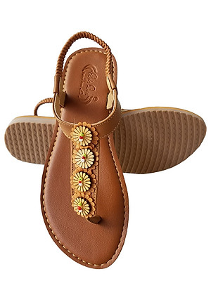 Giày sandal nữ xỏ ngón da bò thật BIGGBEN cao cấp SDN72