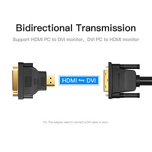 Đầu chuyển đổi HDMI to DVI Vention (và ngược lại) ECCB0 - Hàng Chính Hãng
