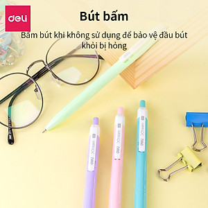 Bút bi dầu Deli - 0.7mm đầu bấm - 50 chiếc/hộp - EQ03336/EQ03236/EQ02836