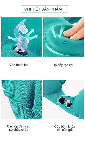 Gối hơi kê cổ bơm tự động, mềm mại, thiết kế hình chữ U giúp giảm đau cổ, có nút cài, phù hợp cho văn phòng và du lịch  Phượt Dã Ngoại Đi Chơi Quà Tặng Nam Nữ