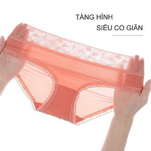 Quần Chip Nữ ️️ Quần Lót Nữ Su Lụa Băng Tàng Hình Cạp Ren Họa Tiết