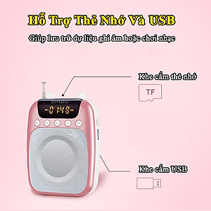 Máy trợ giảng không dây SHIDU kết nối bằng tần số cao cấp, mic trợ giảng cho giáo viên và hướng dẫn viên du lịch, loa trợ giảng cài áo tiện lợi, Hàng nhập khẩu