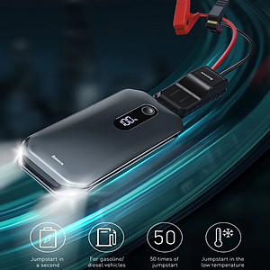 Bộ kích nô acquy kiêm sạc dự phòng 12000mAh Baseus CRJS03-01 - HÀNG CHÍNH HÃNG 