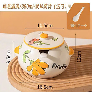 HŨ ( ÂU ) 800ML BẰNG SỨ ĐỰNG MỠ, THỐ SỨ ĐỰNG GIA VỊ, CÓ NẮP + THÌA, CHỊU NHIỆT CAO, HŨ MUỐI DƯA HỌA TIẾT VINTAG - HÀNG CHÍNH HÃNG MINIIN