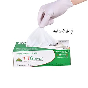Găng Tay Y Tế Size S Không Bột Nitrile TTGLOVES Màu Trắng (100 Chiếc/hộp)