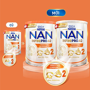 Sữa bột NAN INFINIPRO A2 2 với công thức đầu tiên chứa đạm A2, 6HMO & Lợi khuẩn kép nhập khẩu Thụy Sĩ - Hộp 800g (12 - 24 tháng)
