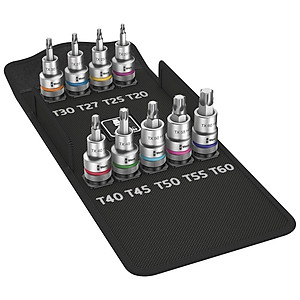 Bộ đầu tuýp hoa thị với chức năng giữ vít 1/2", 8767 c torx hf 1, Wera 05004202001