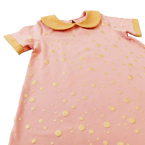 Váy đầm bé gái Hồng Chấm Bi Cổ Vàng KIKA - Size 11-45kg - K139