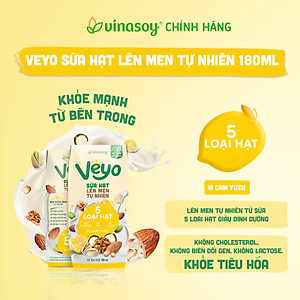 Thùng Veyo Sữa hạt lên men tự nhiên Vị Cam Yuzu (30hộp x 180ml)