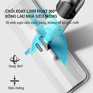 Cây Lau Nhà Phun Sương, Chổi Lau Nhà 360° Lau Sạch Khô Nhanh Cao Cấp Damas P1 Pro - Bản Lau To Giúp Lau Sạch Nhanh Chóng, Khớp Xoay 180 Độ Linh Hoạt - Thiết Kế Mới Tích Hợp Bình Chứa Dung Dịch Với Tốc Độ Phun Sương 0.1s - Hàng Chính Hãng