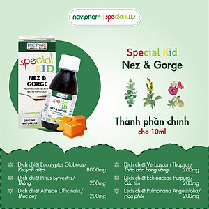 TPBVSK Special Kid Nez et Gorge - Hỗ trợ giảm viêm họng, viêm phế quản, Giúp thông mũi, giảm ho, bớt lo viêm họng (125ml)[Siro – Nhập khẩu Pháp]