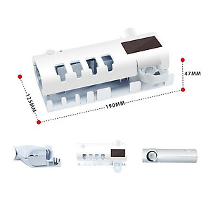 Dụng cụ nhả kem đánh răng tự động kiêm giá treo bàn chải đánh răng khử khuẩn bằng tia UV - Hàng chính hãng