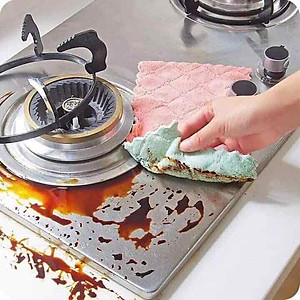 Bộ 10 khăn lau 2 mặt siêu thấm- Khăn lau không phai màu không rụng sợi- nhanh khô- Khăn lau bếp, khăn lau kính, lau bát lau tay