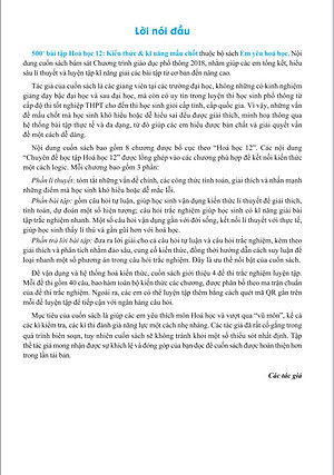 Sách - 500+ Bài Tập Hóa Học 12: Kiến thức và Kĩ năng mấu chốt - Theo chương trình GDPT mới - ndbooks