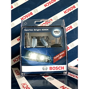 Bóng Đèn Tăng Sáng Bosch 9005 (HB3) 12V 65W Sportec Bright 4000K (Hộp 2 Bóng)