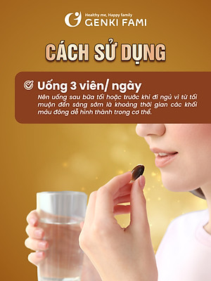 Viên Uống Phòng Ngừa Đột Quỵ, Bổ Não Nattokinase 3000FU Natto Ichou Genki Fami Nhật Bản