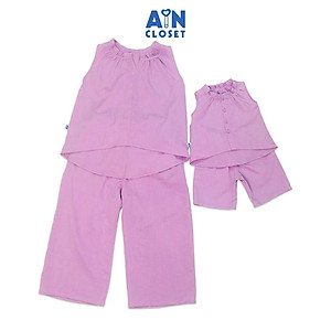 Bộ quần áo lửng bé gái Tím Lavender đũi xước - AICDBGB5B6YZ - AIN Closet