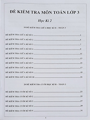 Combo Sách - Đề kiểm tra Toán 3 học kì I + II