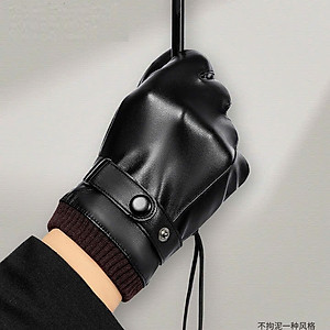 Găng tay nam da  cảm ứng smartphone lót lông GTCL01