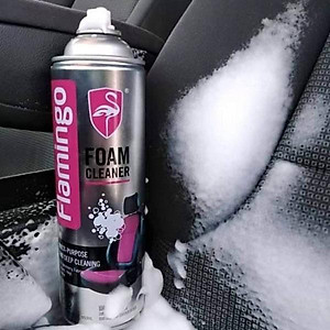 Bình Xịt bọt tẩy đa năng Vệ Sinh Ghế Da Nội Thất ô tô Flamingo F002 650ml 