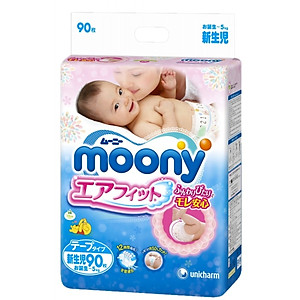 Combo 3 Gói Miếng Lót Sơ Sinh Moony Gói Cực Đại Newborn (90 miếng)