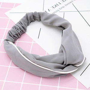 Băng đô màu trơn màu xám vải lụa mẫu mới phong cách Hàn Quốc