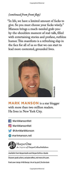 Sách The Subtle Art of Not Giving a F*Ck : A Counterintuitive Approach to Living a Good Life