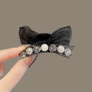 Kẹp tóc sau đính đá nơ đẹp - kẹp tóc đính đá kết hợp thắc nơ đẹp