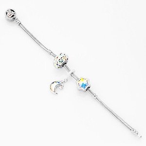 Lắc Tay Tropicana Phối Charm Swarovski Pha Lê Trăng Sao Ngũ Sắc