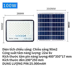 Đèn năng lượng mặt trời đèn chống lóa Solar Light khung nhôm 50W,100W,200W,300W- IP67 bảo hành 2 năm.