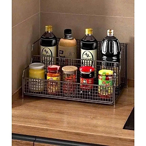 Kệ Để Bàn Bếp 2 Tầng Lưới Thép Sơn Tĩnh Điện Chống Rỉ, Kệ Mỹ Phẩm Trang Trí Tiện Lợi - HÀNG CHÍNH HÃNG MINIIN