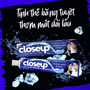 Combo 3 Kem đánh răng Closeup thơm mát bất tận tinh thể băng tuyết 230g