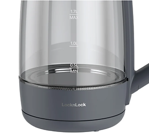 Ấm đun siêu tốc 5 mức nhiệt LocknLock Smart glow glass electric kettle 1.7L EJK276GRY - Hàng chính hãng