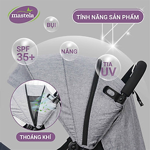 Xe đẩy gấp gọn cho bé Mastela HN275 - Xe đẩy em bé siêu nhẹ, thoáng khí bảo hành 12 tháng
