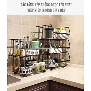 Kệ Để Rau Củ Quả Nhà Bếp, Giá Để Đồ Đa Năng, Kệ Để Đồ Nhà Bếp Sơn Tĩnh Điện Cao Cấp - Hàng Cao Cấp