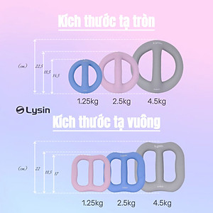 Lysin - quả tạ nữ, tạ ấm, tạ bình vôi khối lượng 1.25kg 2.5kg 4.5kg bằng sắt bọc cao su nhám chống trượt thiết kế hình tròn có tay cầm giữa gọn nhẹ kiểu dáng độc đáo rèn luyện sức khỏe, tập luyện đẹp dáng tạ tay tập cơ tay.