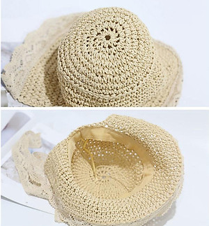 Mũ cói vành ren đi biển cho bé gái 1- 6 tuổi xinh xắn