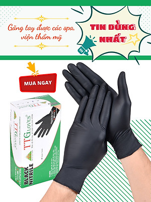 Găng Tay Y Tế Size M Không Bột Nitrile Màu Đen TTGLOVES (100 chiếc)