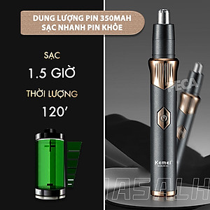 Máy tỉa lông mũi Kemei KM-323 dùng pin sạc USB tiện lợi - Hàng chính hãng